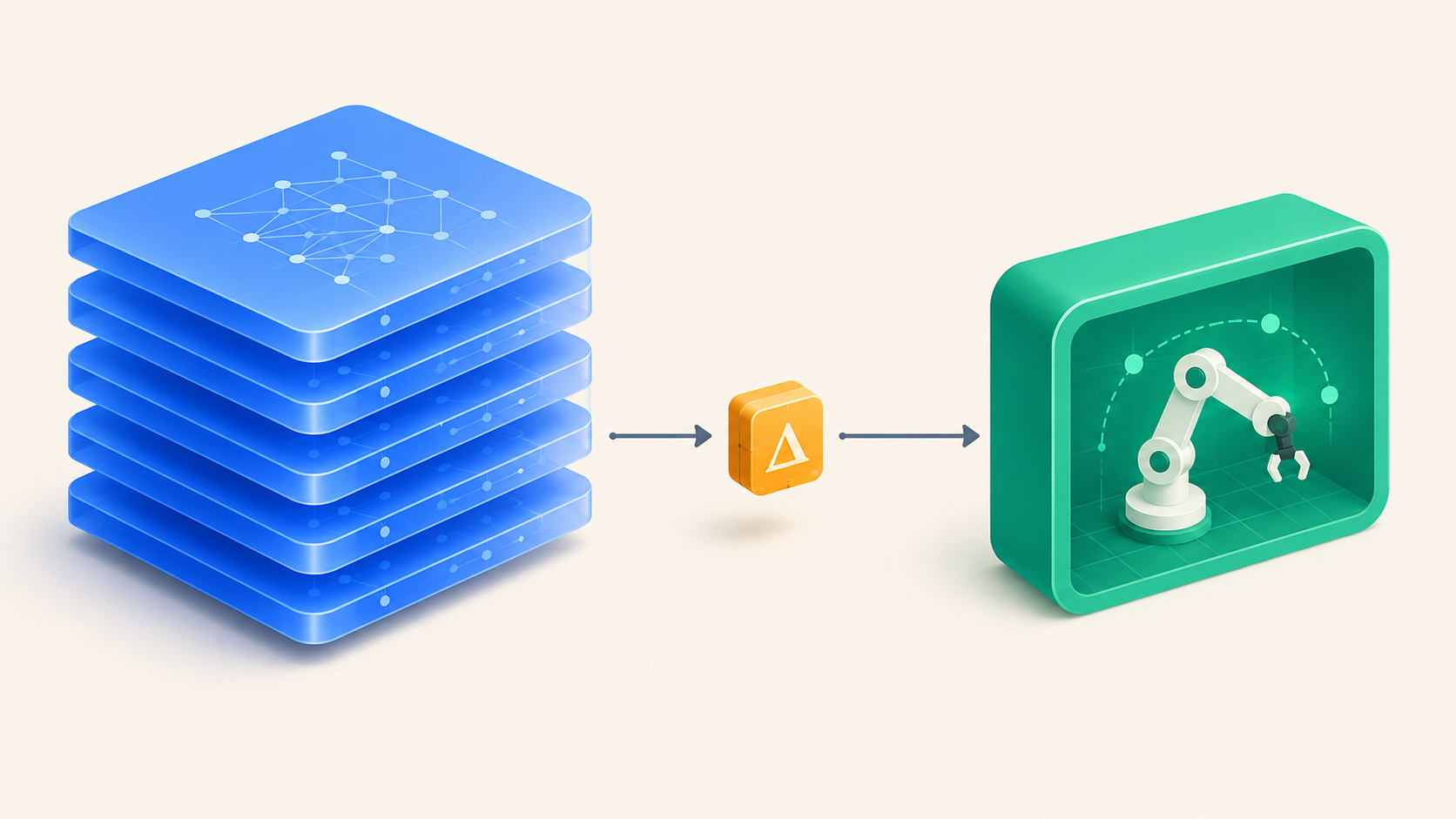 Flow diagram · stacked base model layers, plus a small adapter delta box, equals a task-specific deployable skill